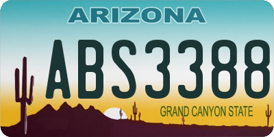 AZ license plate ABS3388