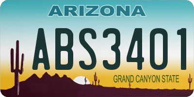 AZ license plate ABS3401