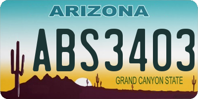 AZ license plate ABS3403