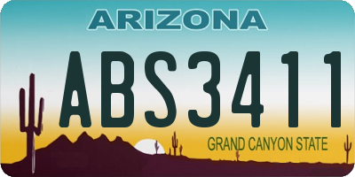 AZ license plate ABS3411