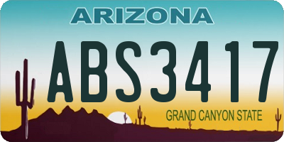 AZ license plate ABS3417