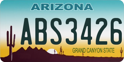 AZ license plate ABS3426