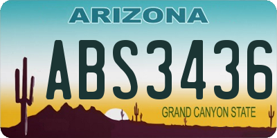 AZ license plate ABS3436