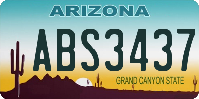 AZ license plate ABS3437