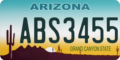 AZ license plate ABS3455