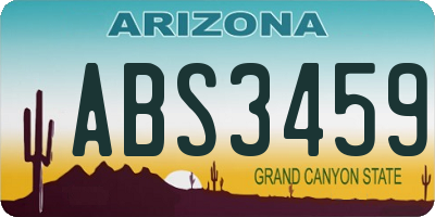 AZ license plate ABS3459