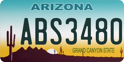 AZ license plate ABS3480