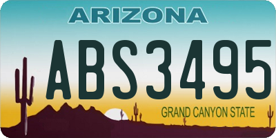 AZ license plate ABS3495