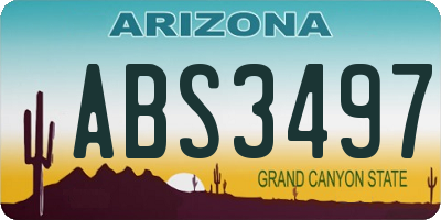 AZ license plate ABS3497