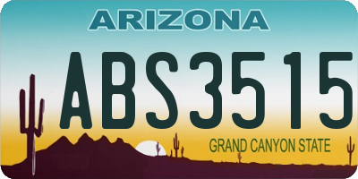 AZ license plate ABS3515