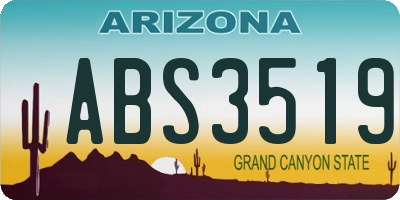 AZ license plate ABS3519