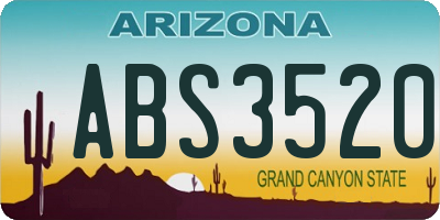 AZ license plate ABS3520