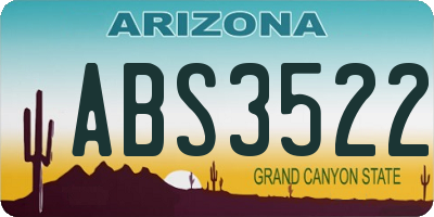 AZ license plate ABS3522