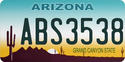 AZ license plate ABS3538