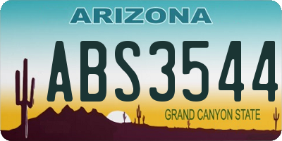 AZ license plate ABS3544
