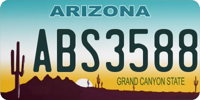 AZ license plate ABS3588