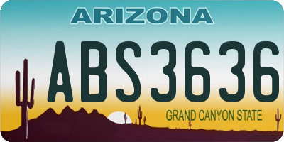 AZ license plate ABS3636