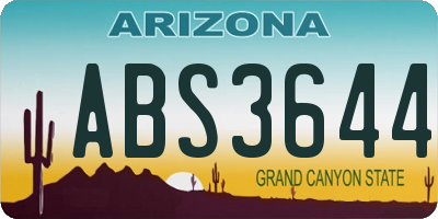 AZ license plate ABS3644