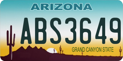 AZ license plate ABS3649