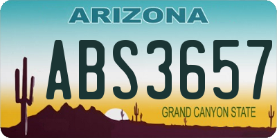 AZ license plate ABS3657
