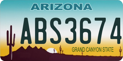 AZ license plate ABS3674