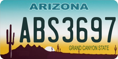 AZ license plate ABS3697