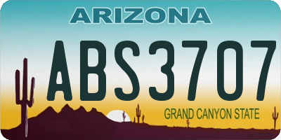 AZ license plate ABS3707
