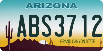 AZ license plate ABS3712