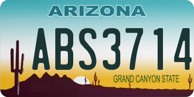 AZ license plate ABS3714