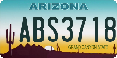 AZ license plate ABS3718