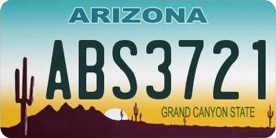 AZ license plate ABS3721