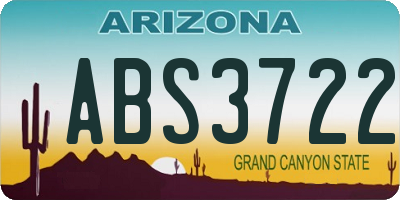 AZ license plate ABS3722