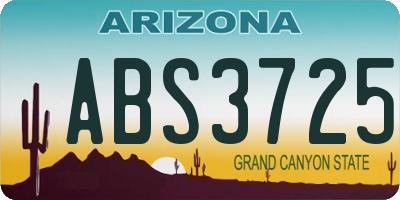 AZ license plate ABS3725