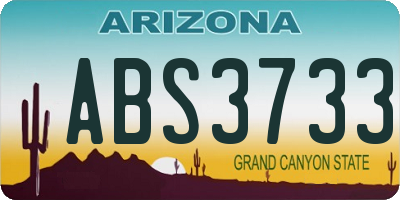 AZ license plate ABS3733