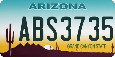 AZ license plate ABS3735