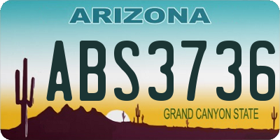 AZ license plate ABS3736