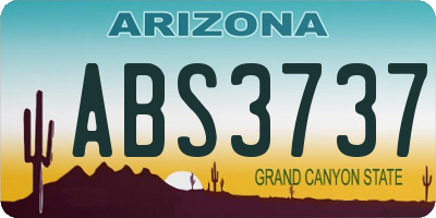AZ license plate ABS3737