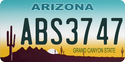 AZ license plate ABS3747