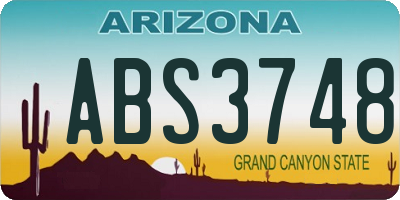 AZ license plate ABS3748