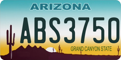 AZ license plate ABS3750