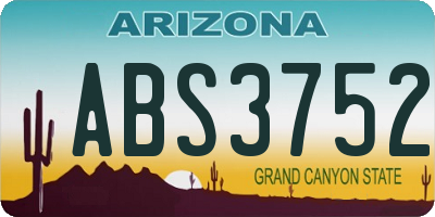 AZ license plate ABS3752
