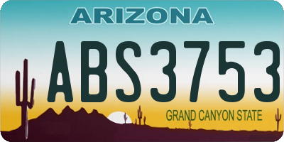 AZ license plate ABS3753