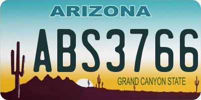 AZ license plate ABS3766
