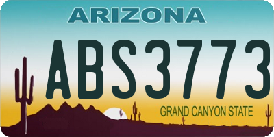 AZ license plate ABS3773