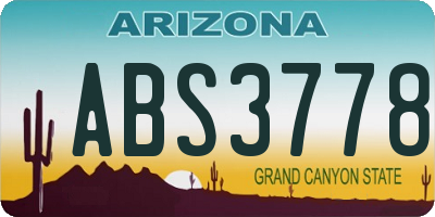 AZ license plate ABS3778