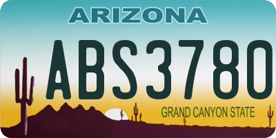 AZ license plate ABS3780
