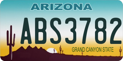 AZ license plate ABS3782
