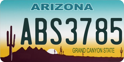 AZ license plate ABS3785