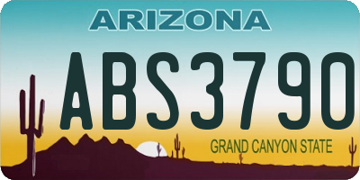 AZ license plate ABS3790