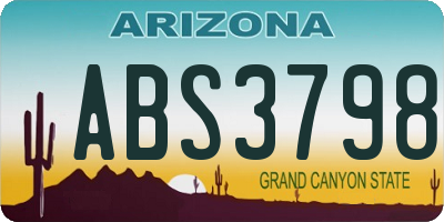 AZ license plate ABS3798